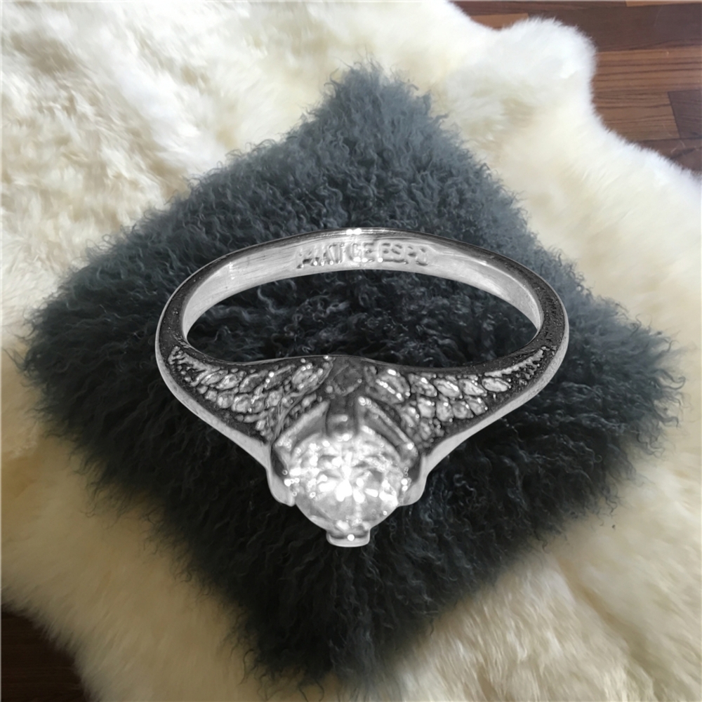 14K GE ESPO ~ Engagement Ring with Multifaceted CZ Stone. Size 8 NWOT - Picture 4 of 9